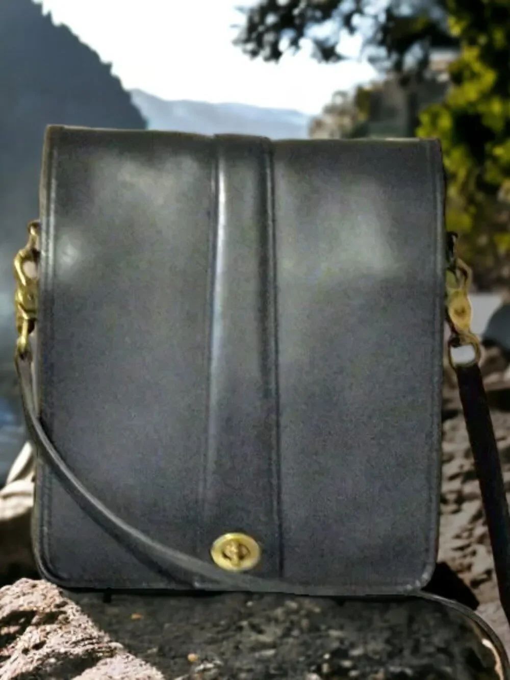 Vintage Mitchell Black Crossbody Bag